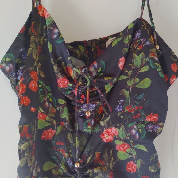 Finders Keepers Midi Dress Open Floral Strappy Back Keyhole Size 10 M - Picture 3 of 9